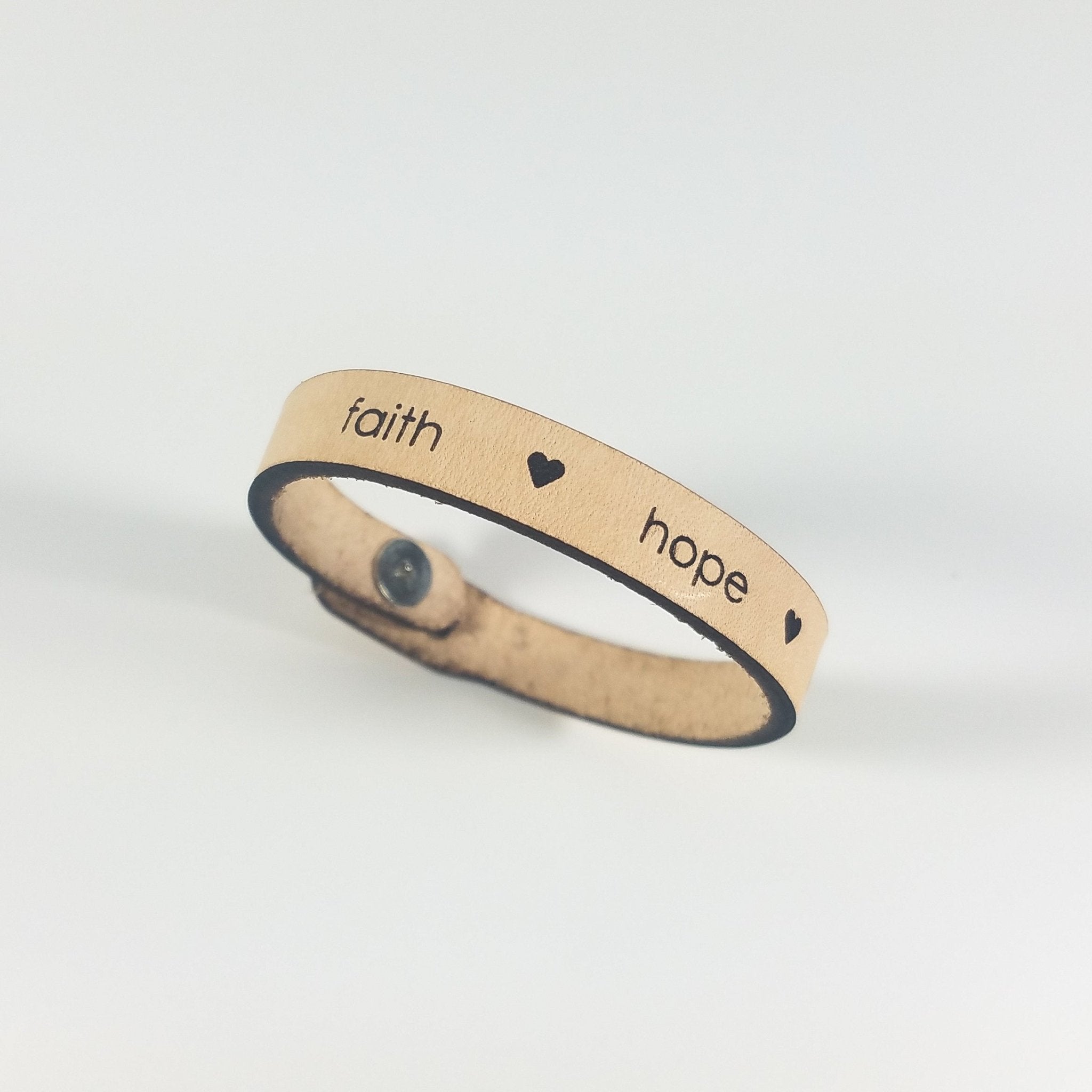 Spiritual Quote Bracelet - faith hope love - My Prayer Closet
