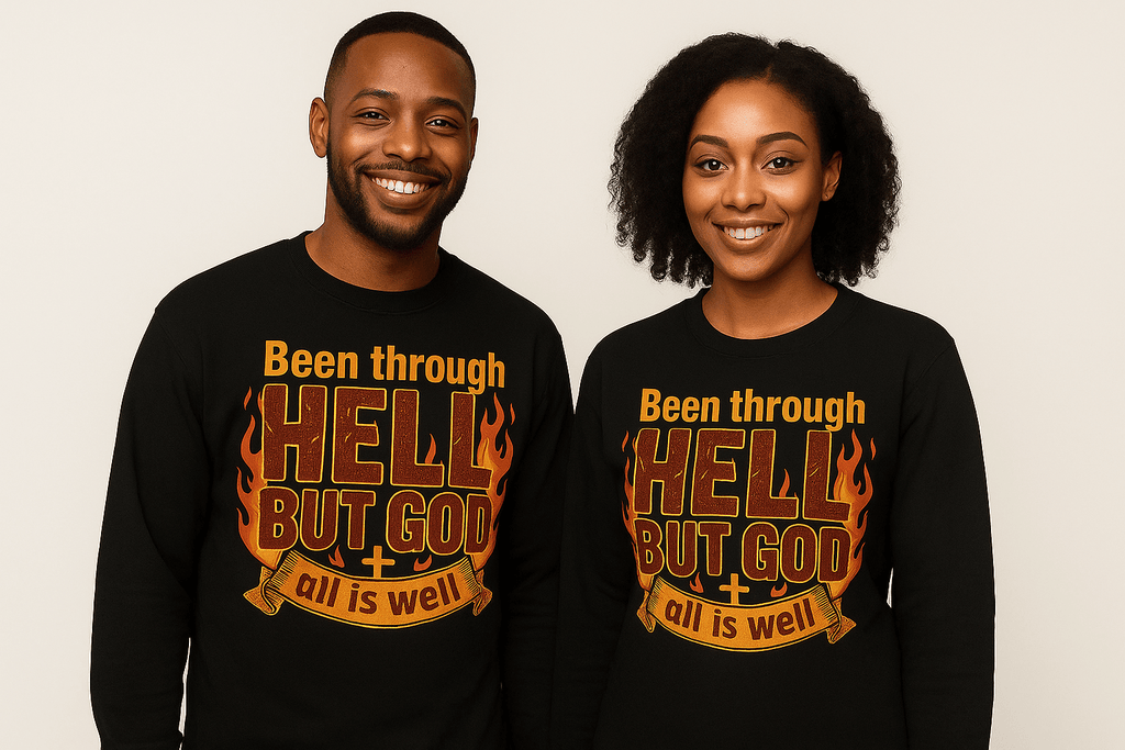 Faith - Inspired Long Sleeve T-Shirt - "Been through HELL BUT GOD all is well" - Spiritual Apparel for Comfort & Motivation, [...] - My Prayer Closet