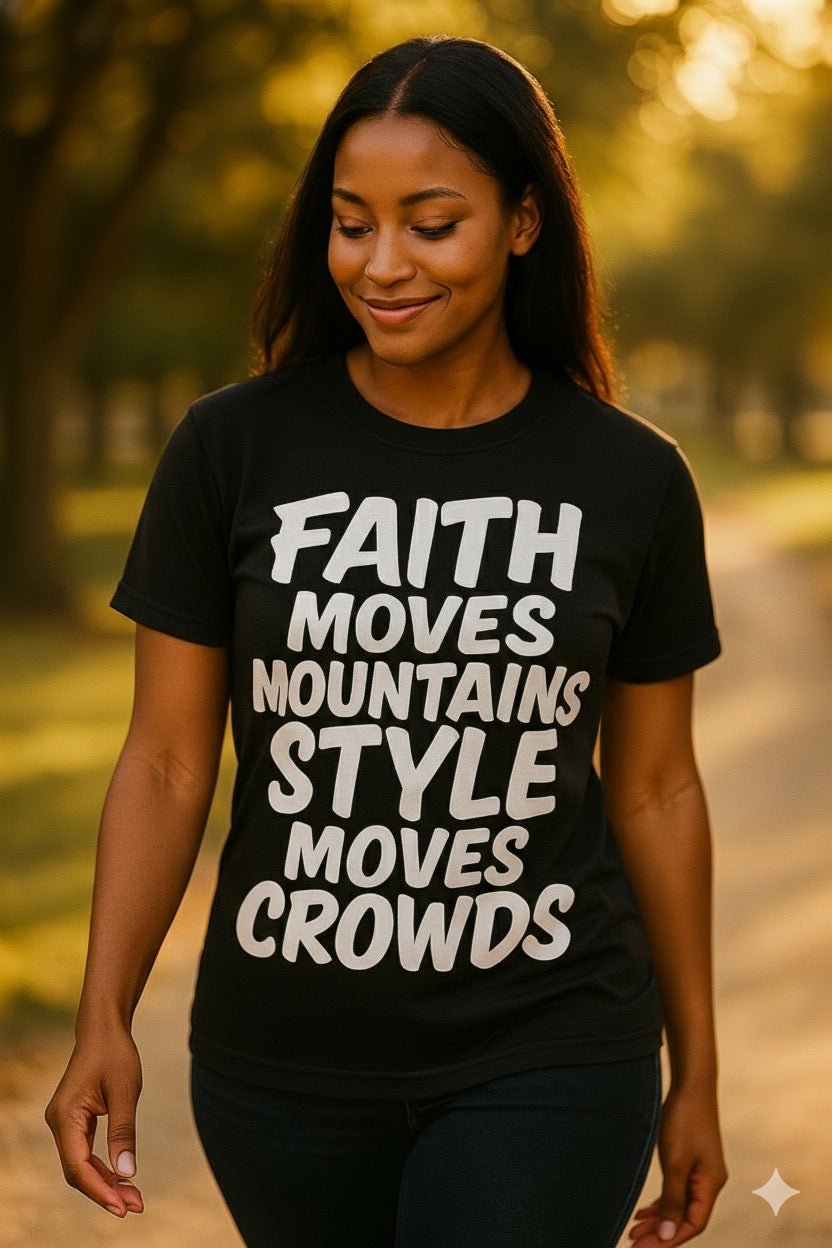 Faith Moves Mountains Style Moves Crowds T-Shirtless - My Prayer Closet