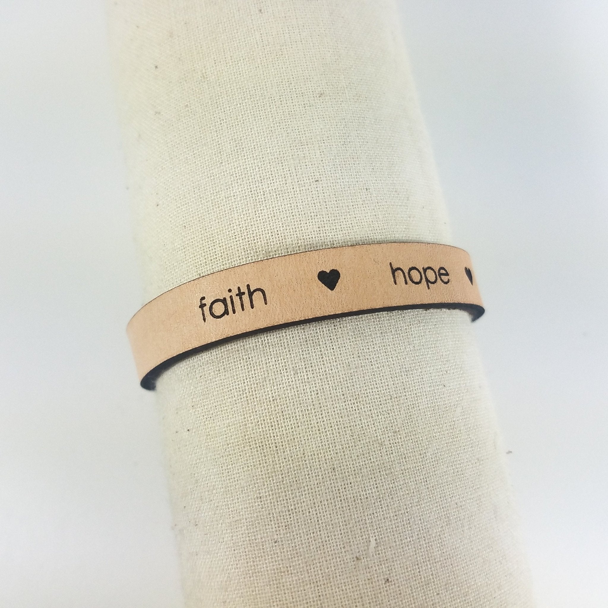 Spiritual Quote Bracelet - faith hope love - My Prayer Closet