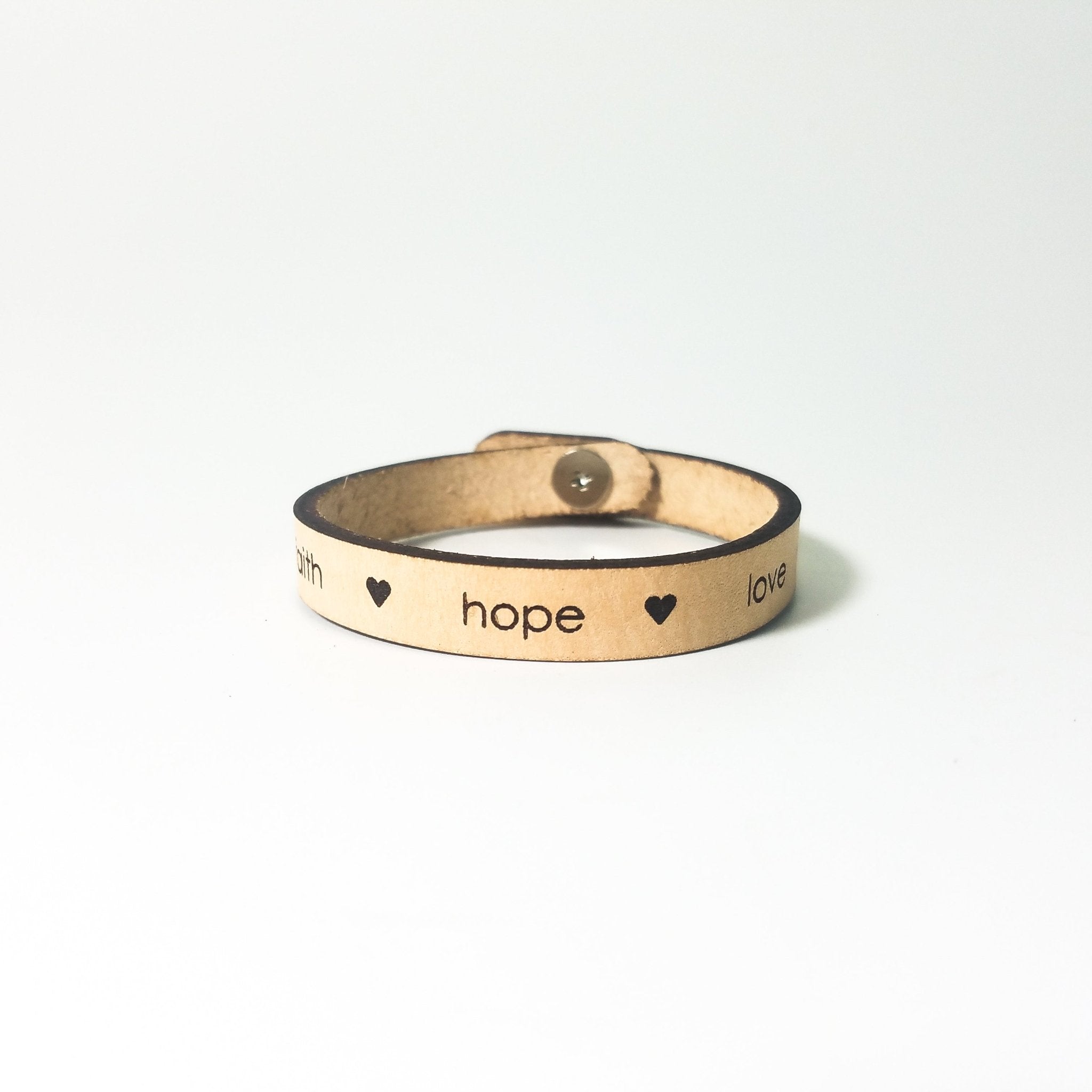 Spiritual Quote Bracelet - faith hope love - My Prayer Closet