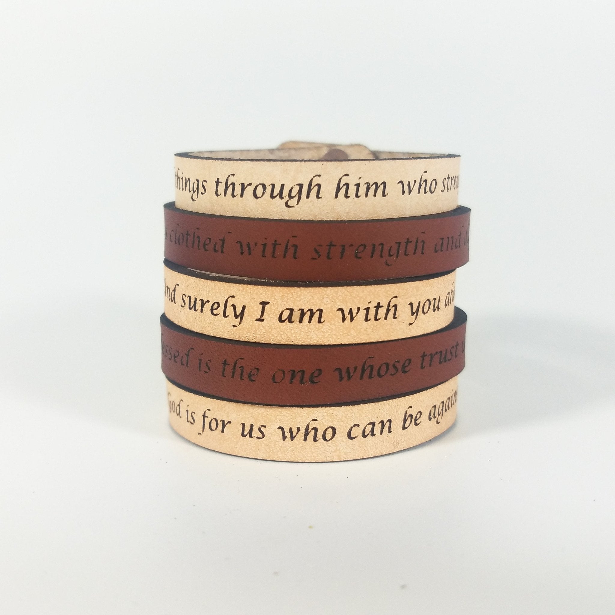 Spiritual Quote Bracelet - faith hope love - My Prayer Closet