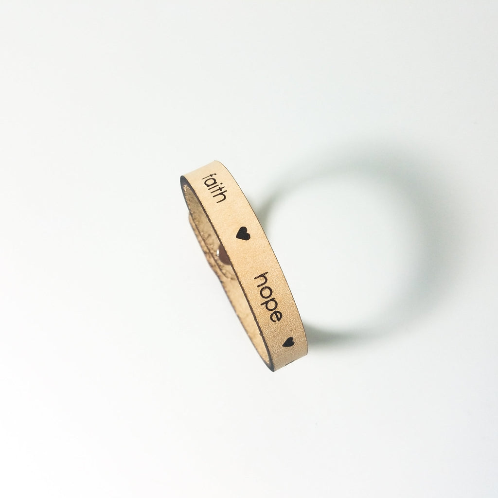 Spiritual Quote Bracelet - faith hope love - My Prayer Closet